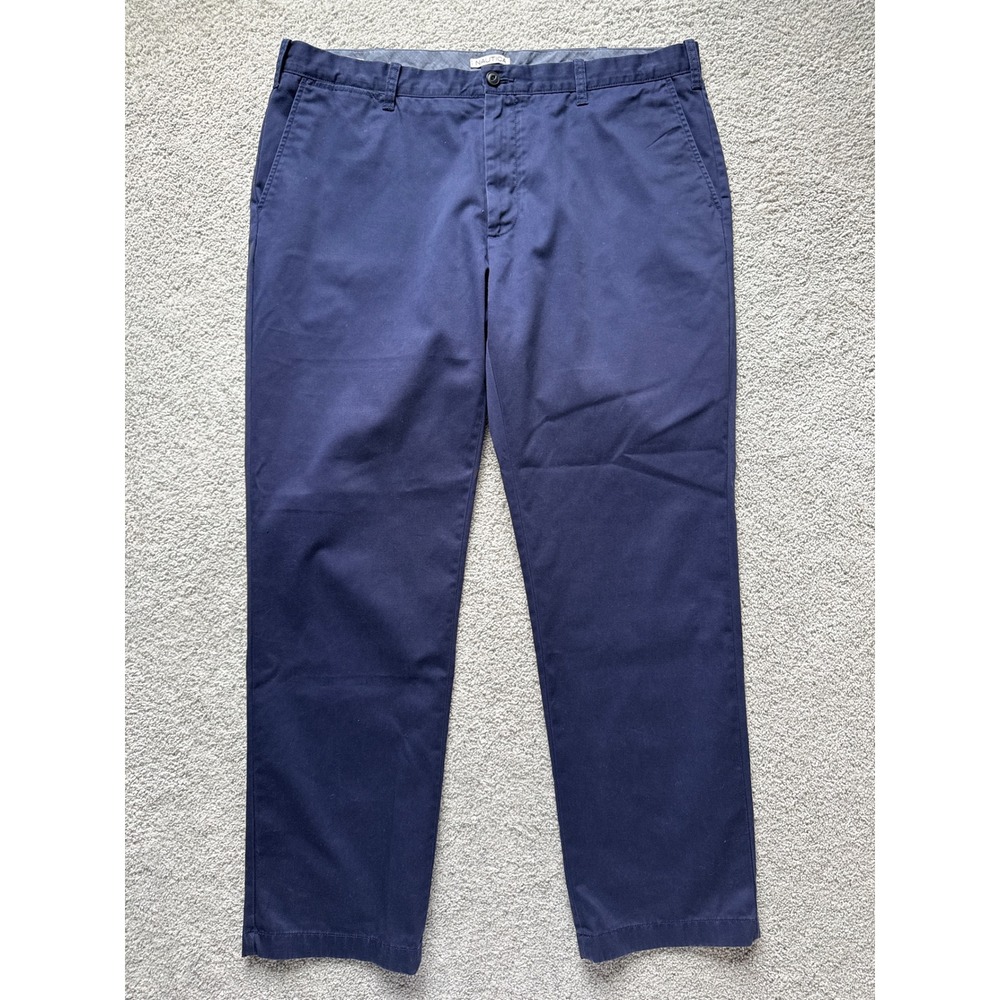 Nautica Mens Navy Blue Chino Pants 40x32‎ Straight Leg Cotton Twill Trousers